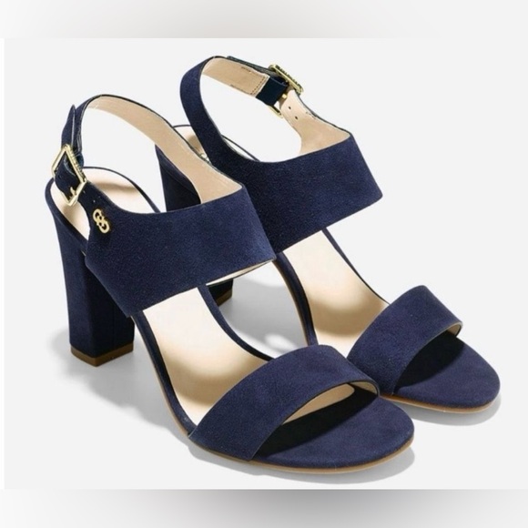 Cole Haan Shoes - Cole Haan Octavia block heel suede sandal Marine blue